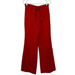 Vintage 60s 70s Jean Nicole Women’s Red Flare Pants Size 13 Made in Japan Belted